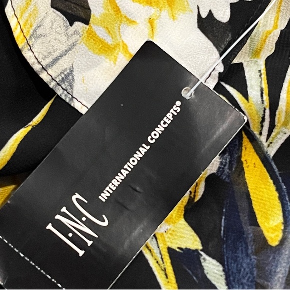 NWT INC Floral Print High-Low Maxi Dress Asymmetrical Ruffles Sundress Size 12 - Picture 6 of 11